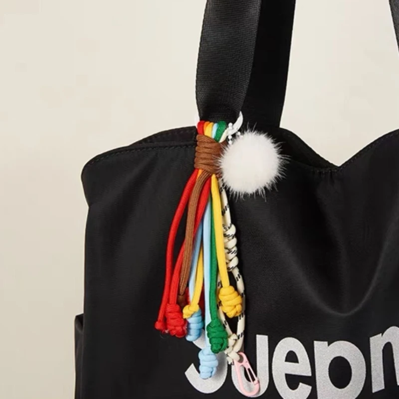 Korean Charm Vintage Rainbow Climbing Rope Keychain Bohemian Fashion Aesthetic Keychain Bag Pendant Jewelry Accessories image 5