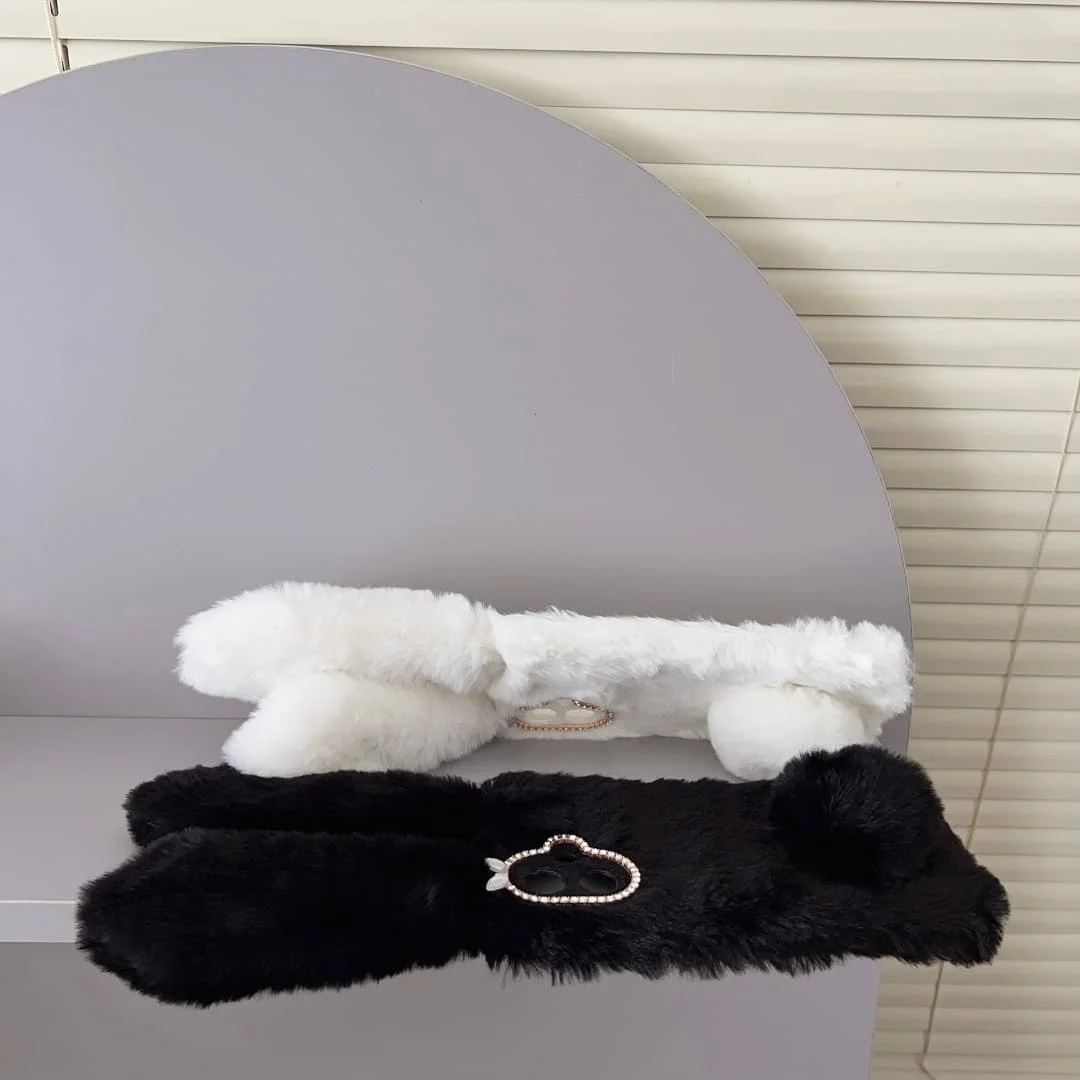 Capa de pele de coelho de pelúcia de desenho animado 3D para Samsung Galaxy S26 Plus Ultra Edge com suporte capa de cabelo peludo