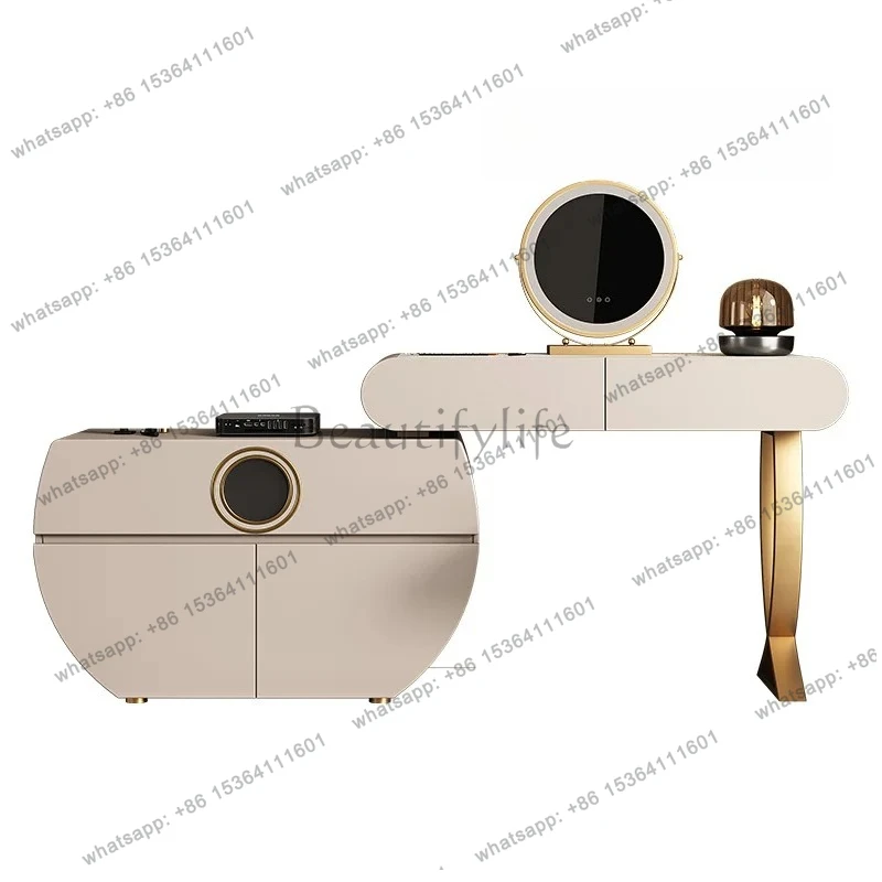 

Beige Organizer Dressing Table Aesthetic Full Set Luxury Mirror Dressing Table Bedroom Nordic Tocador Con Espejo Furniture Home