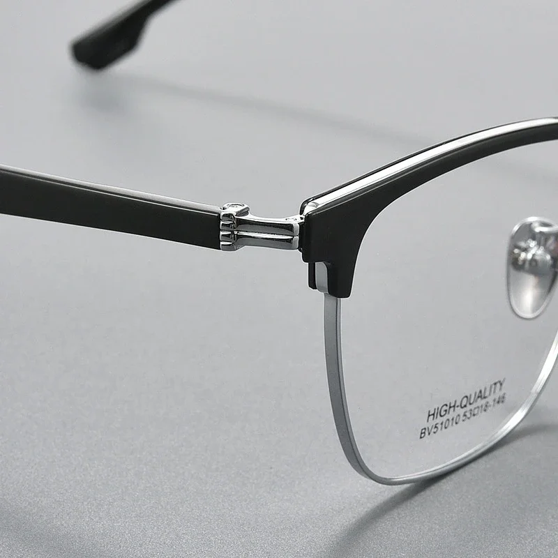 OLLYMURS Fashion Business TR90 Alloy Spectacle Frame Retro Trend Big Face Optical Prescription Men's Eyeglasses Frames BV51010B