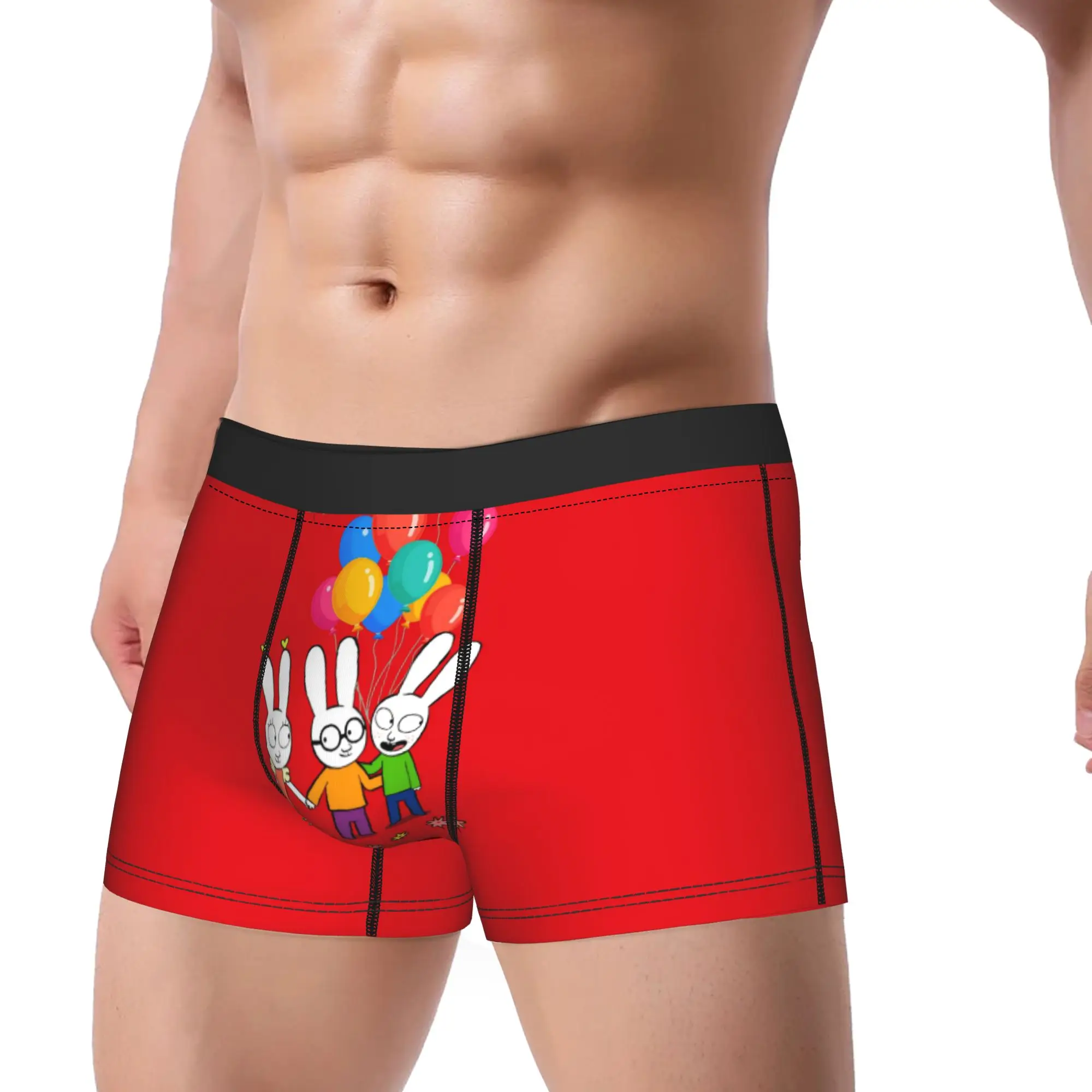 Sexy Boxer Simons Rabbit Shorts Panties Briefs Men Underwear French Cartoon Soft Underpants for Homme Plus Size