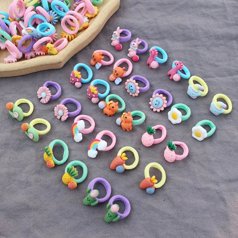 10pcs Hair Accessories for Girls Elastique Cheveux Kids Lacos De Cabelo Infantil New Ties Bandeau Fille Rubber Band Korean