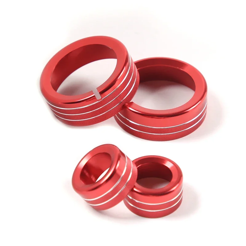 Aluminum alloy Central control air conditioner volume knob ring For Hummer H2 2008-2009 car Interior accessories 4 Pcs