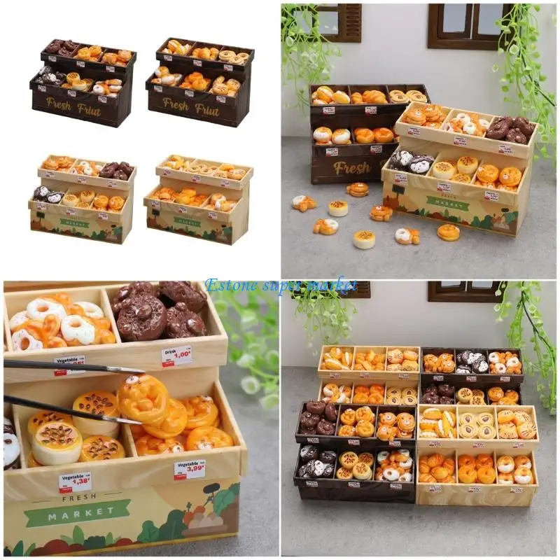 090B Pastry Miniature Dessert Cabinet Bakery Fit Most Dollhouses Enhances Creative Play Experience