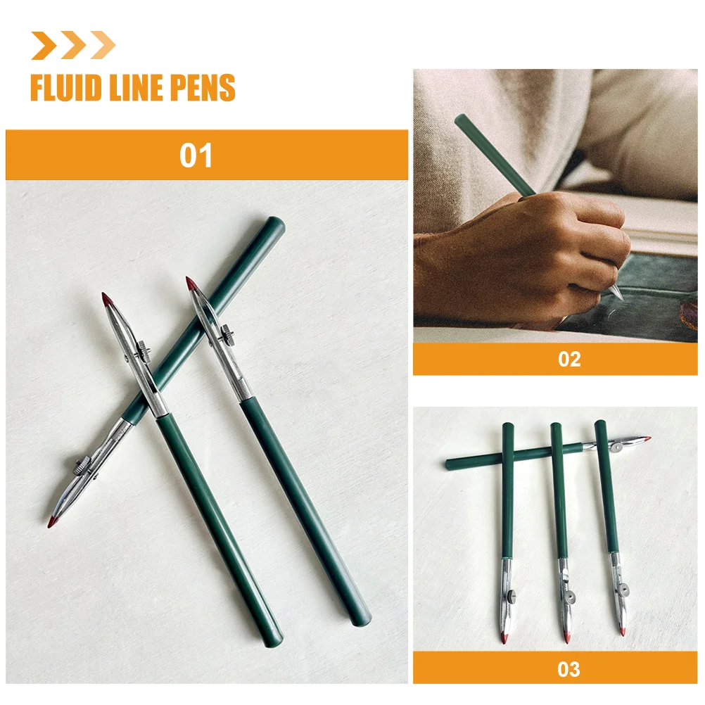 4 Pcs Adjustable Ruling Pens Straight Line Drawing Tools Masking Fluid Pen Watercolor Painting Plastic Brushes