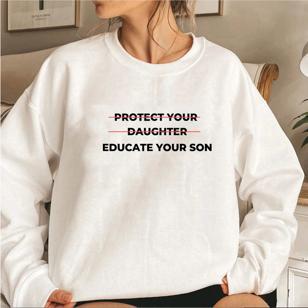 Feminist Sweatshirt Educate Your Son Hoodies Women Empowerment Human Rights Sweatshirts Ruth Bader Ginsburg Hoodie Female Tops