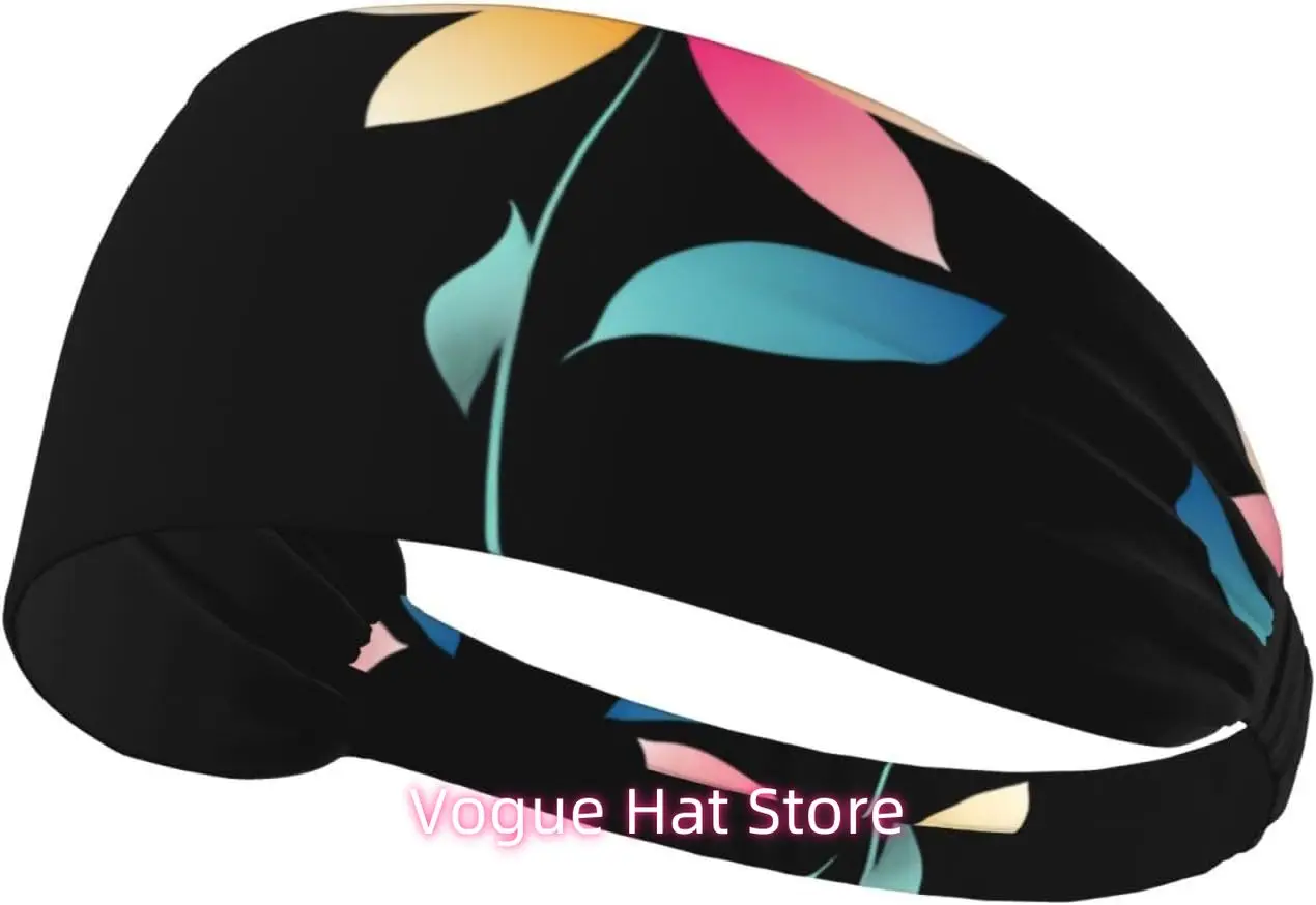 

Elastic Exercise Headband - Soft and Breathable Headband for Running, Cycling, Yoga, and More Light Colored Flowers Pattern
