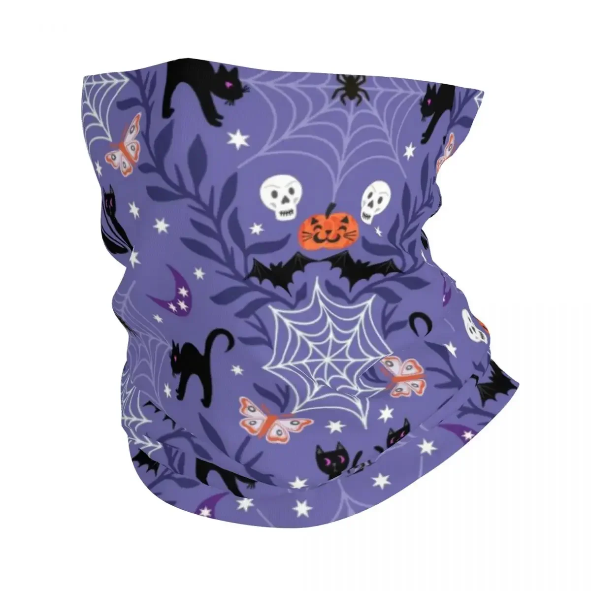 Halloween Bandana Neck Gaiter UV Protection Face Scarf Cover Women Men Gothic Witch Headwear Tube Balaclava