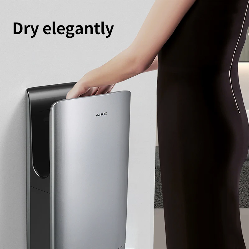 Aike New product AK2065 high speed wall mounted jet hand dryer bathroom ABS automatic hand dryer with hepa function