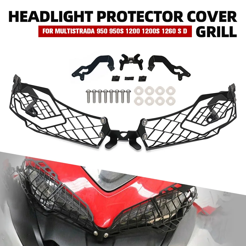 

Headlight Protector Head Lights Guard Cover For Ducati MULTISTRADA 950 1200 1260 ENDURO/S 1260 S GRAND TOUR/D AIR 2017-2021