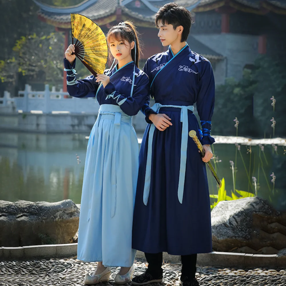 

Ancient Chinese Hanfu Couple Male Plus-size Female Chinese Chivalrous Scholar Costume Antique Halloween Cosplay Costumes Women