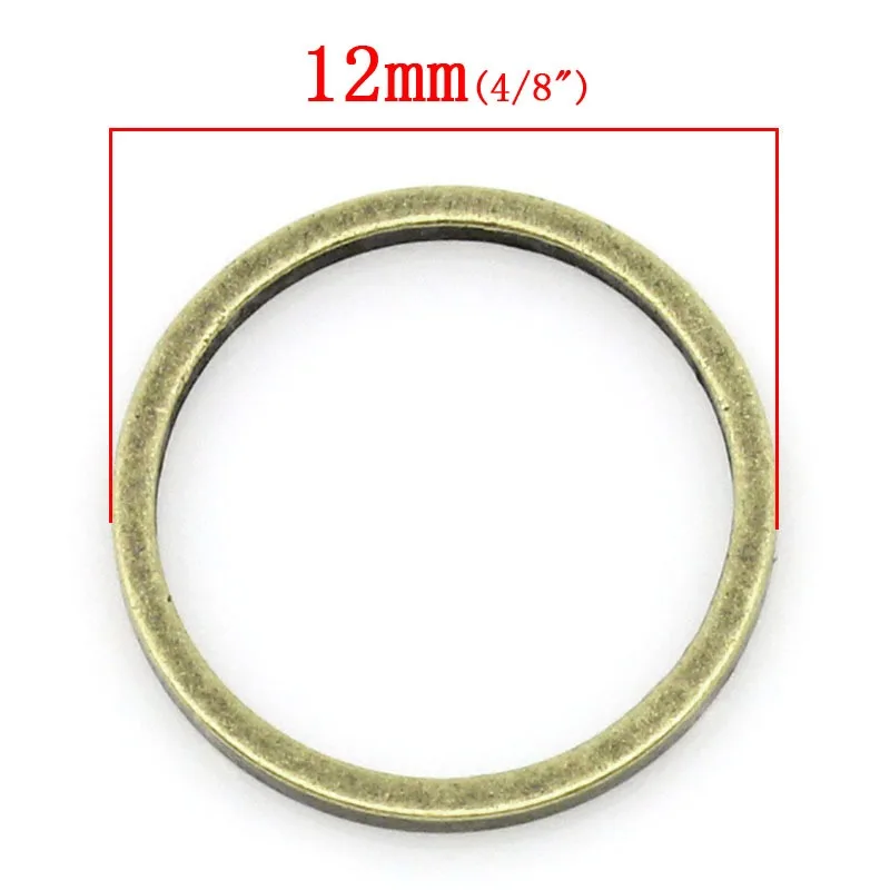 8seasons 100pcs Kupfer geschlossene Bieger inge antike Bronze Spalt ringe Steck verbinder für DIY Schmuck herstellung Zubehör 12mm Durchmesser. – Detail 1