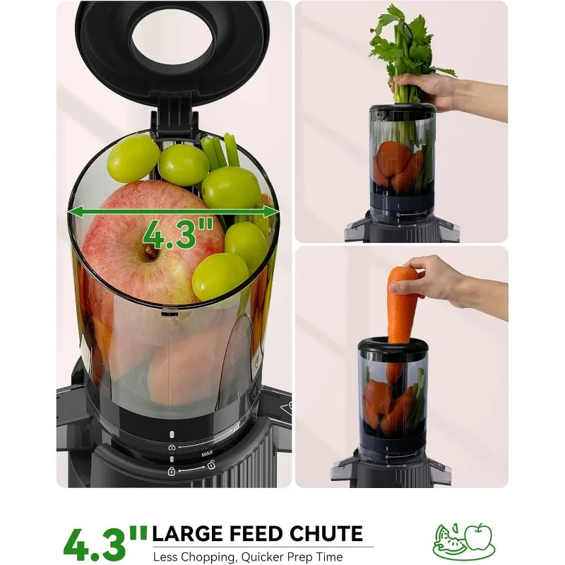 Juicer Machines, Cold Press Juicer Whole Fruit and Vegetable with 4.3