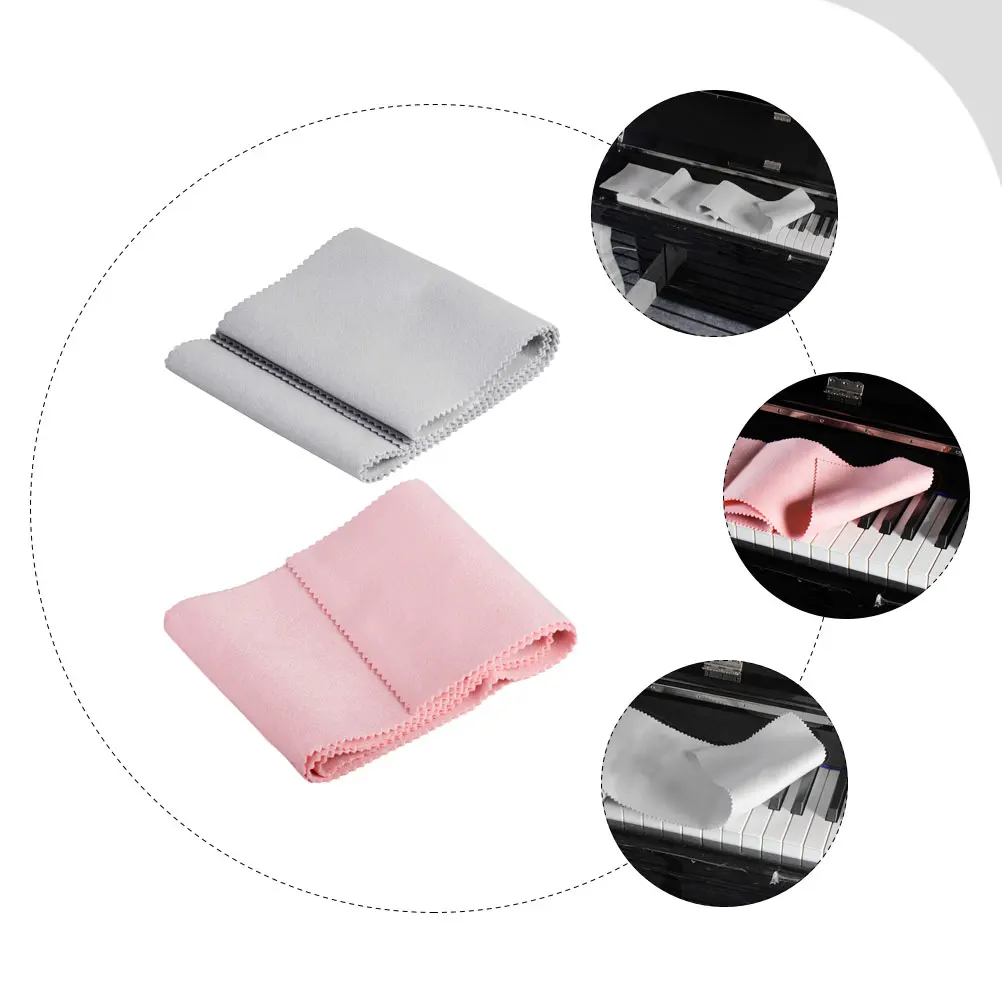 

2 Pcs Keyboard Cover Piano Cloth Protector Electronic Organ Anti-scratch Flannel Cleaning Fabric Decoration
