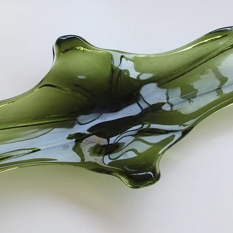 DSA glazed irregular fruit plate, snack plate, candy plate, light luxury soft decoration, living room coffee table display