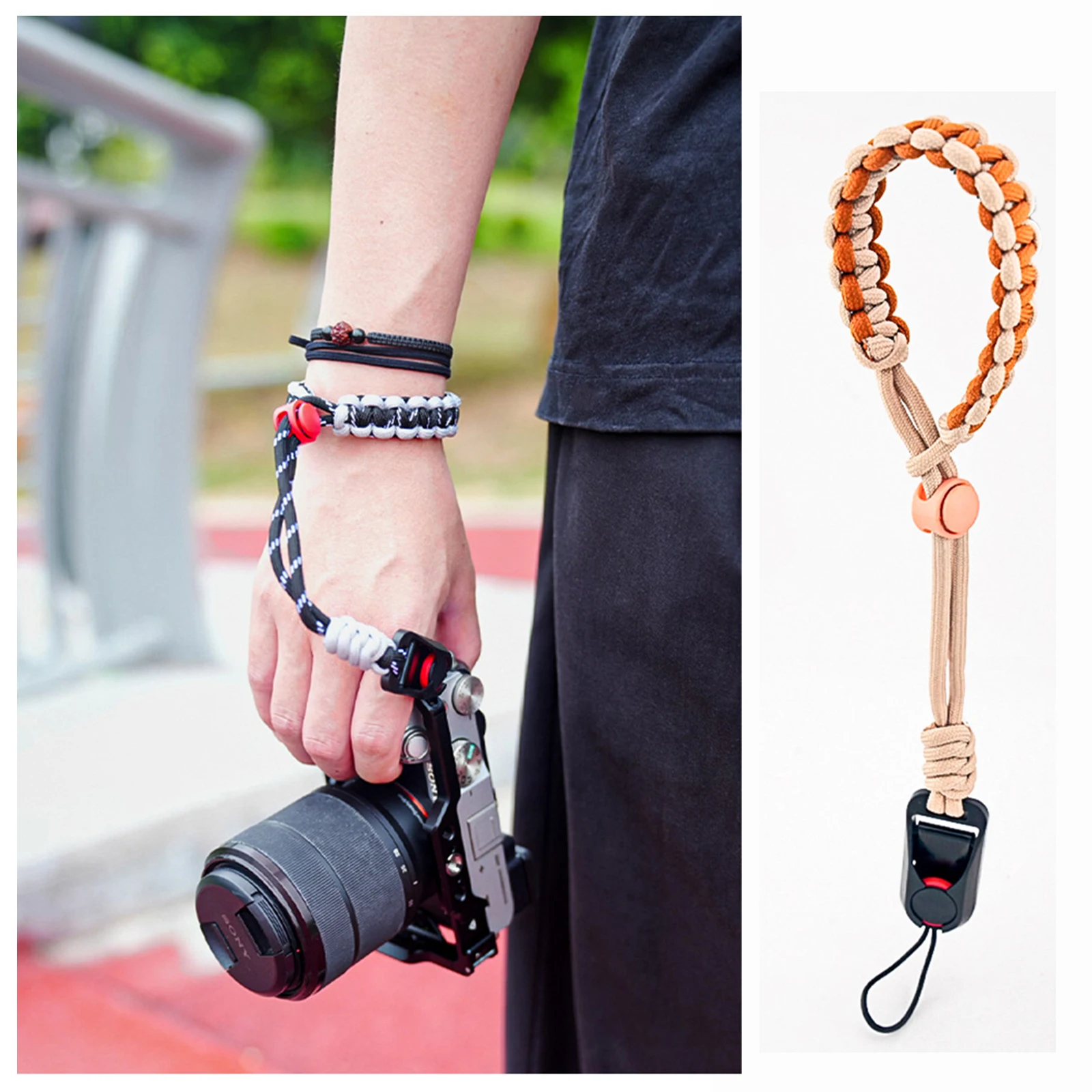Новый обновленный быстросъемный ремешок для камеры с защитой от потери, нейлоновый плетеный ремешок для беззеркальной камеры DSLR, уличный Tr