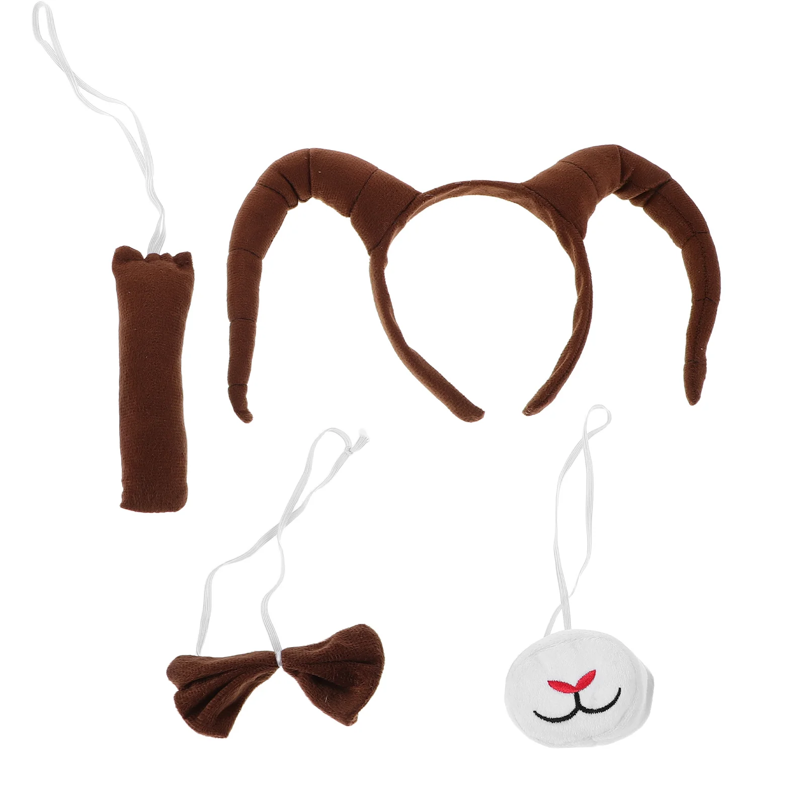 1Set Antilopenhoorn Hoofdband Kostuumset Realistisch Lichtgewicht Halloween Party Cosplay Staart Foto Props Accessoires