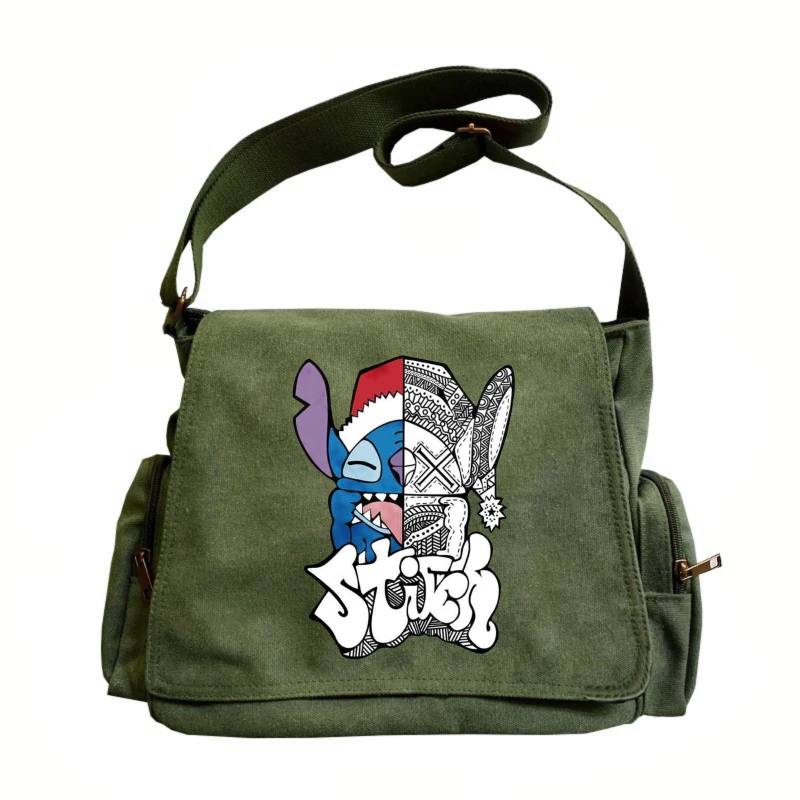 

Fashion Men's Bag Multiple Pockets Graffiti Style Stitch Print Shoulder Bag For Men Unisex Crossbody Messenger Bag Shopping