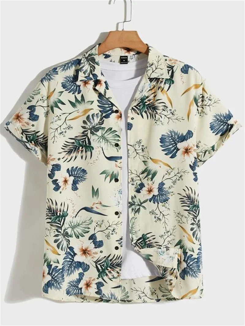 Camicie con colletto cubano stampato gatto per camicia estiva da uomo con elementi vintage Hawaii beach abbigliamento da uomo top ampio da strada all'aperto