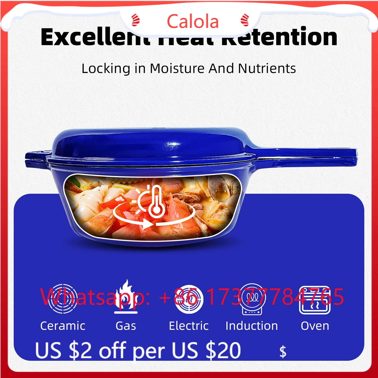 Kitchen Camping Cast Iron Enamel Cookware Set Ceramic Finish Casserole Skillet Frying Pan Dutch Oven Pot