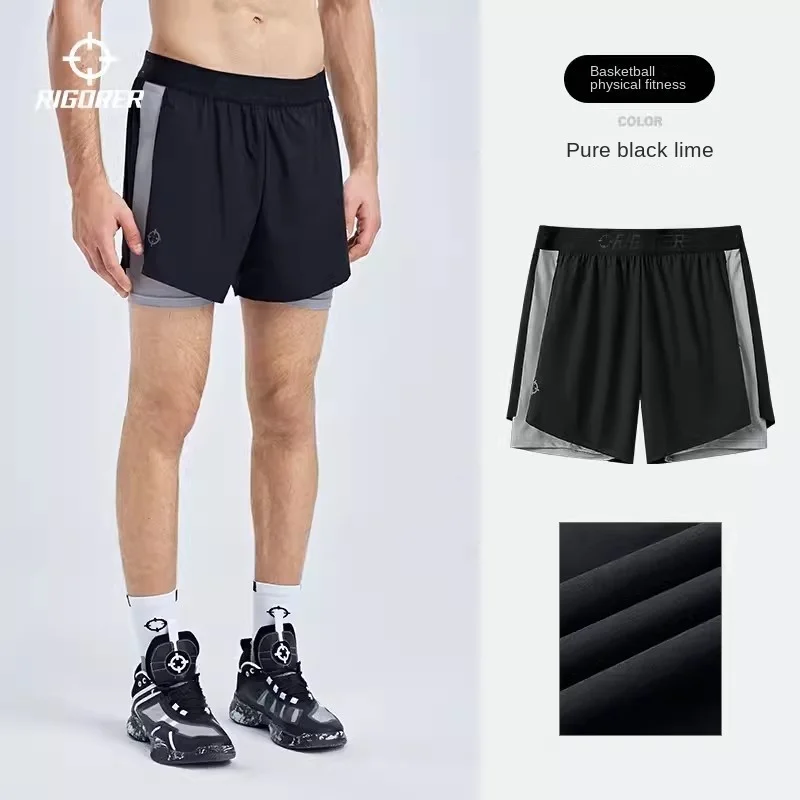 

RIGORER Woven Shorts Men's Basketball Pants Training Fitness Shooting Lightweight Breathable Men Sports Shorts Cosy Pants