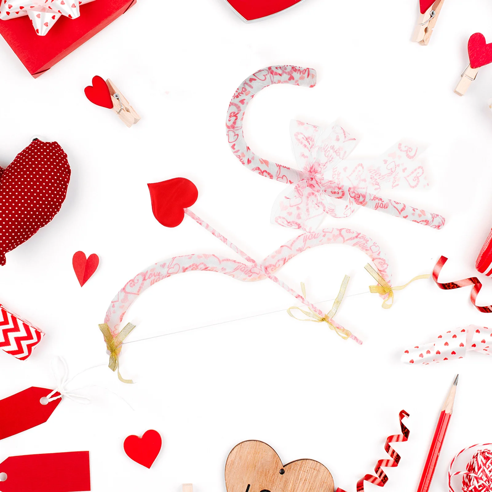 

1Set Cupid Costume Accessories Pink Mini Bow and Cane Kit for Women Masquerade Events Themed Parties Stunning Details