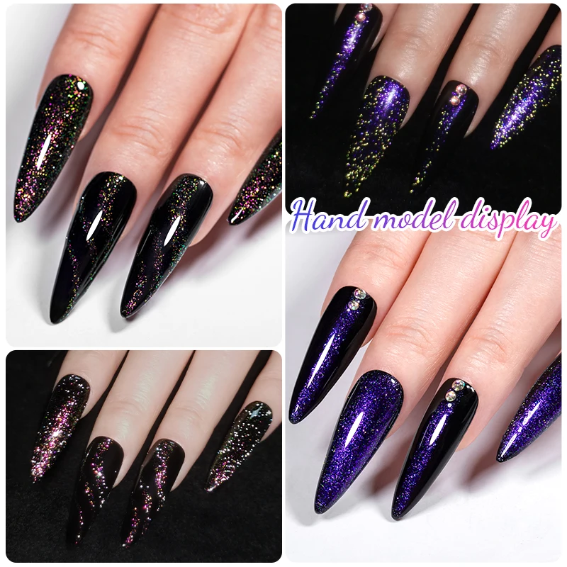 Chameleon reflecterende glittergel nagellak Dark Flashy Aurora Laser Gradient Gel Polish Semi-permanente losweken UV-gelvernis