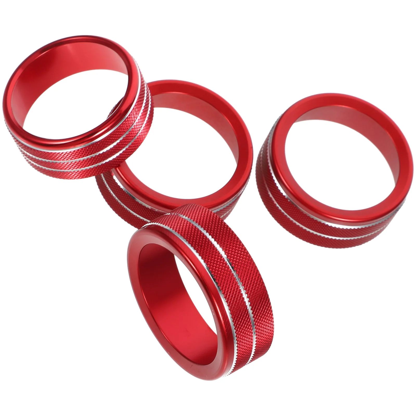 

4Pcs Air Conditioner Control Knob Trim Rings Aluminum Alloy Covers Car Interior Decoration Durable Stylish Upgrade