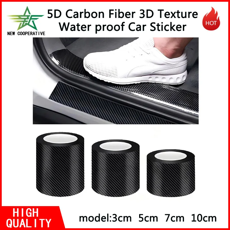 Car Sticker 5D Carbon Fiber 3D Texture Self Adhesive Protection Waterproof Sticker for Motorcycle Auto Tuning Accessories