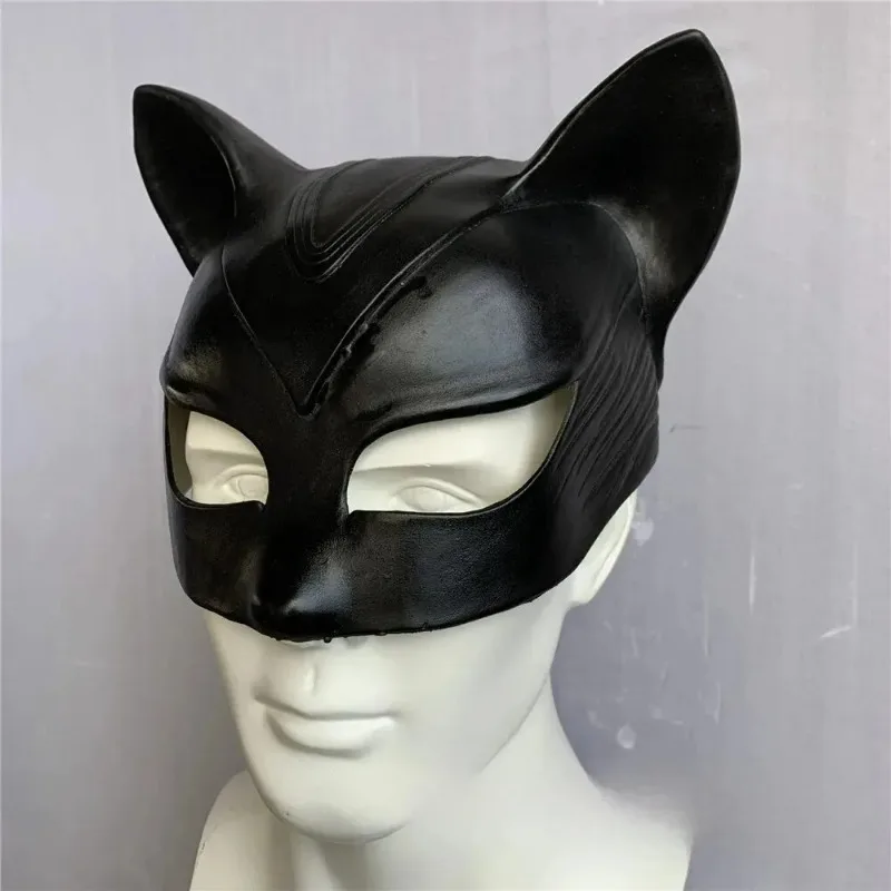 1pc feminino máscara de gato preto máscara de látex halloween night club cocktail clube cosplay acessórios traje adereços