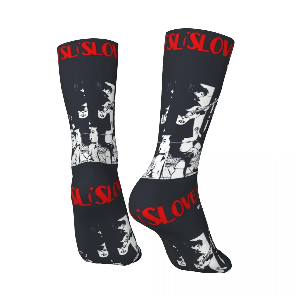 Funny Retro Love And Rockets Gifts Sock for Men Hip Hop Vintage R-Rancid Rock Band Pattern Printed Crew Sock official-website