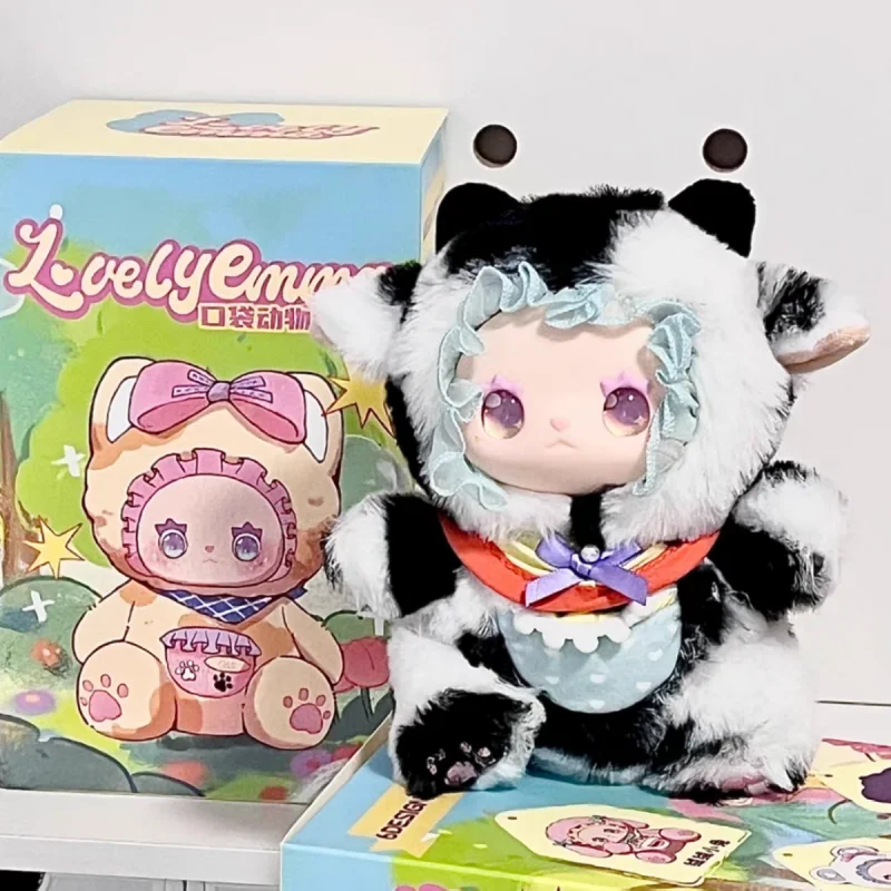 Genuíno emma caixa cega bolso animal a primeira geração anime figuras bonito vinil boneca caixa mistério coleção boneca brinquedo presentes