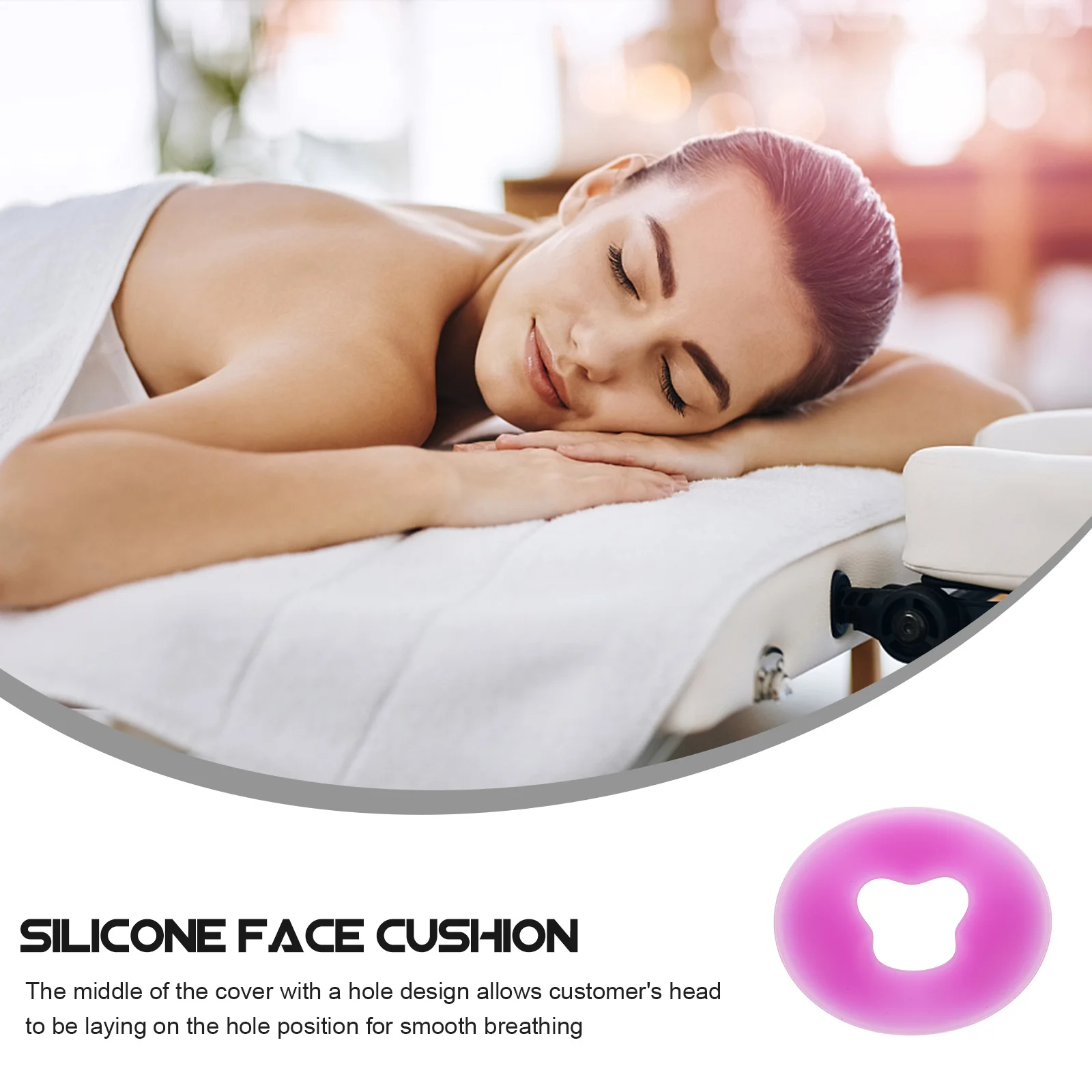 

1Pcs Silicone Face Pillow U-Shaped Hole Massage Cushion for Beauty Salon Spa Relaxation Face Massage Pad Silicone Pillow