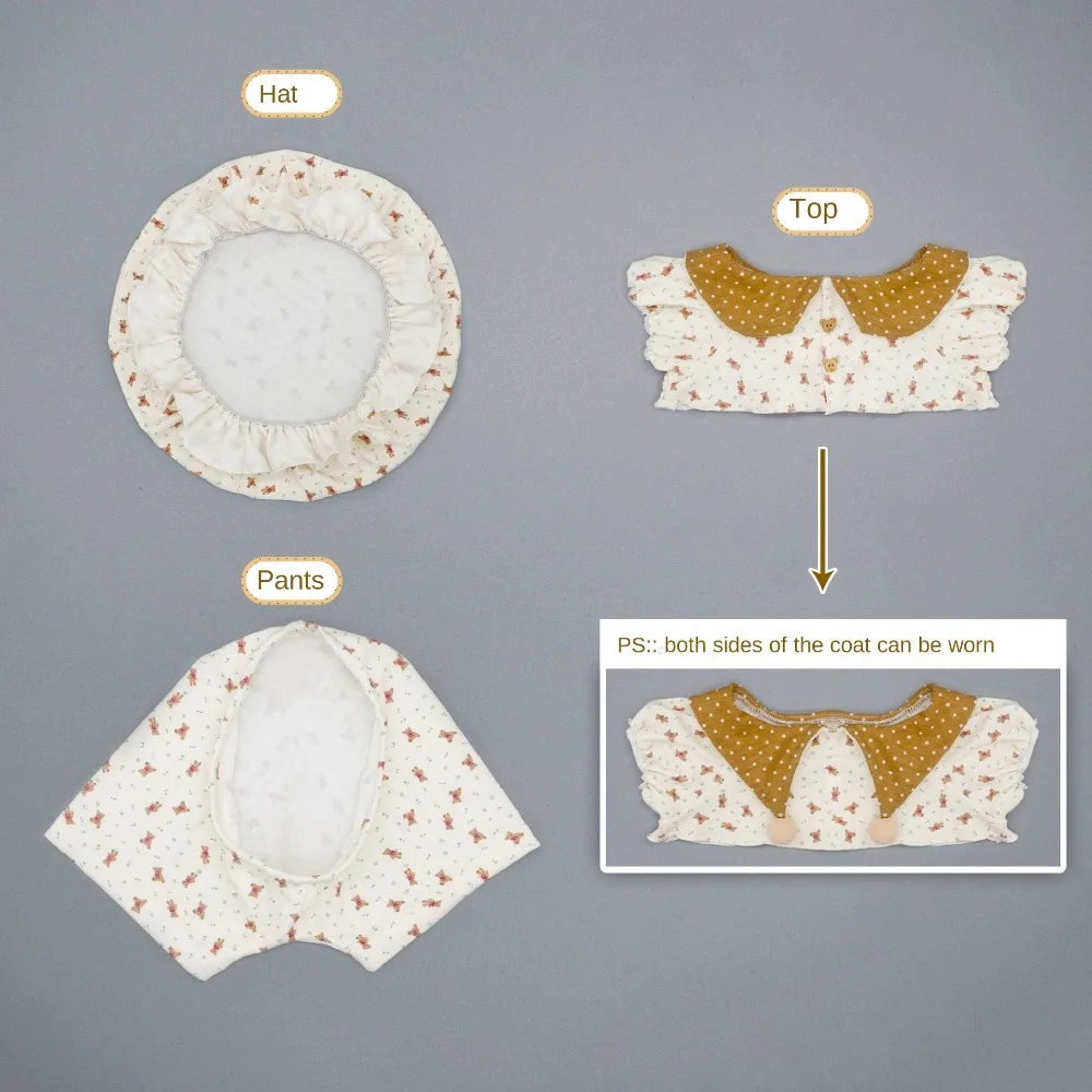 Set pigiama 40 cm vestiti per bambole vestito di ricambio peluche patch bambola di pezza vestito di peluche abbigliamento fai da te che cambia giocattoli di peluche vestiti