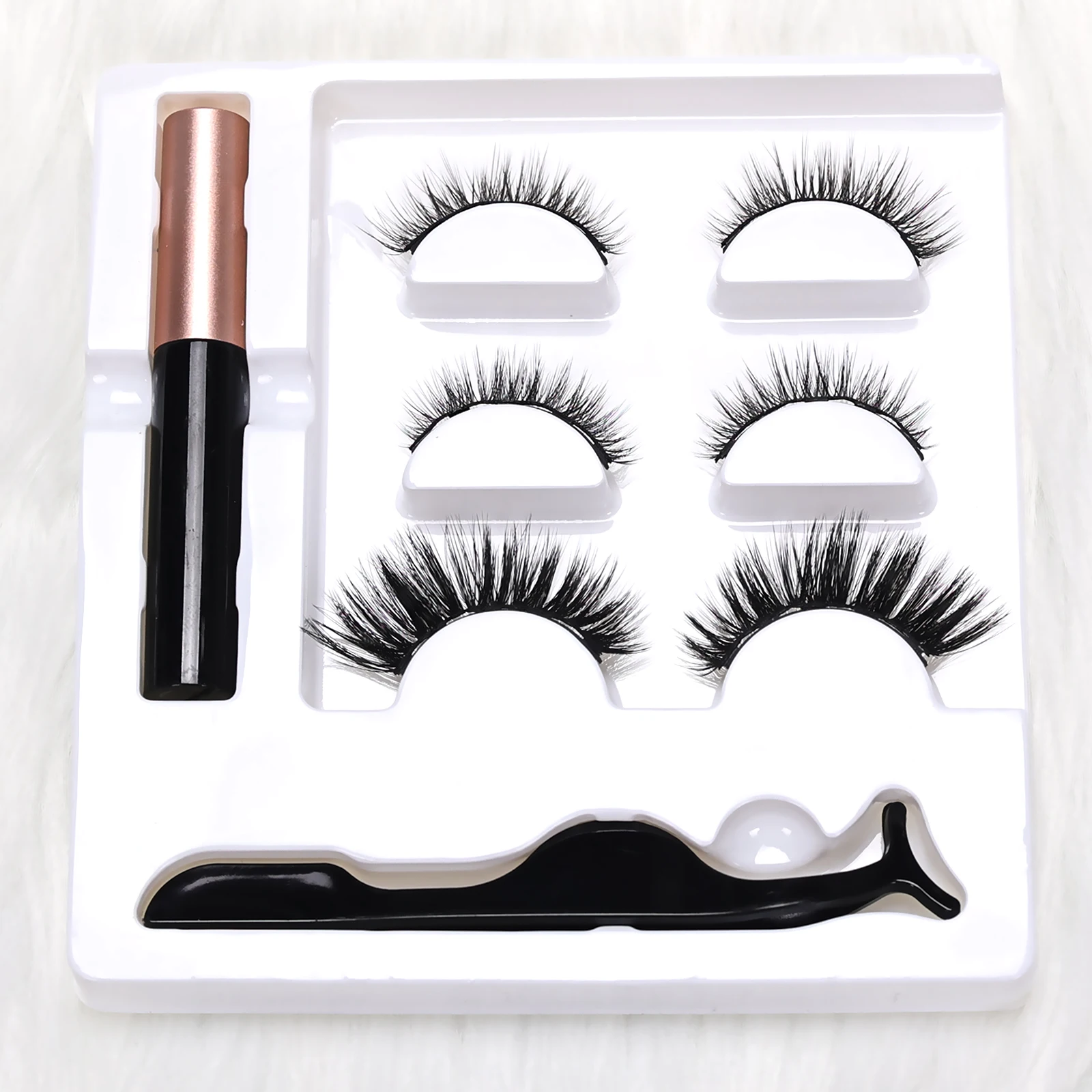 3Pairs Handmade Magnetic Eyelashes Set - No Glue Needed, Faux Cils, Beginner-friendly Beauty Makeup