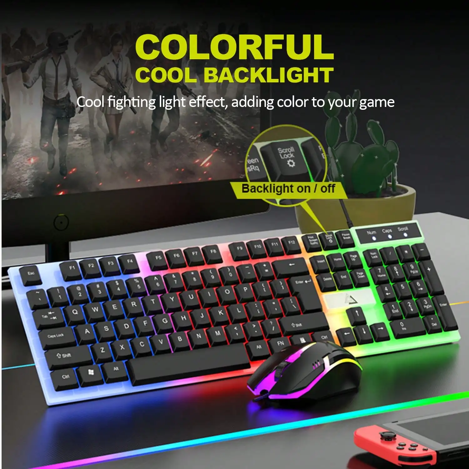 

1PC Wired Gaming Keyboard and Mouse Combos Backlit Mechanical For Computer PC Laptop