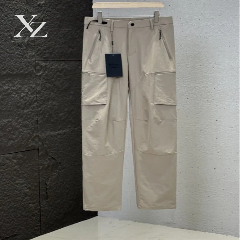 Opening Sale |Men's Outdoor Hiking Pants, Elastic Waist Water-Resistant Softshell Cargo Trousers, Multi-Pocket Casual Straight L