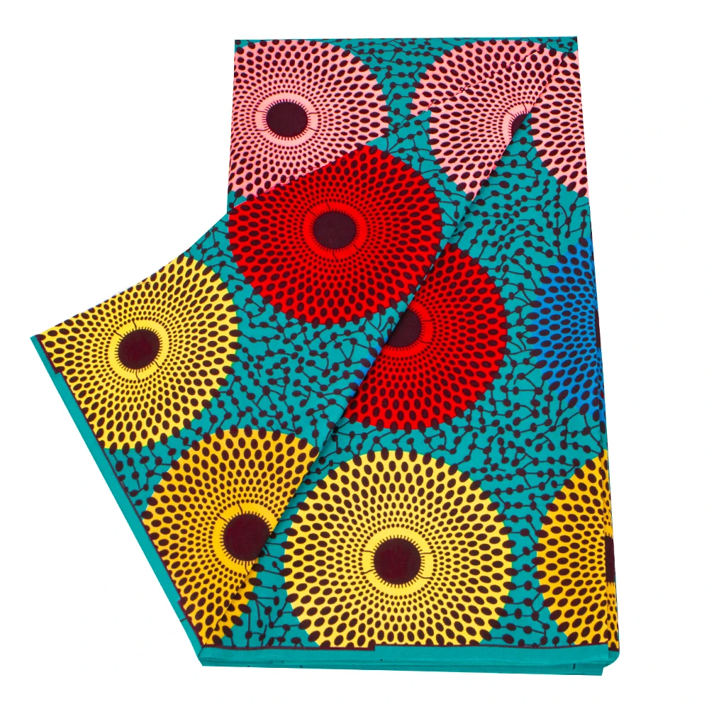 XiaoHuaGuo Ankara Polyester Fabric African Real Wax Print Fabric High Quality Africa Fabrics for Party Dress FP6544