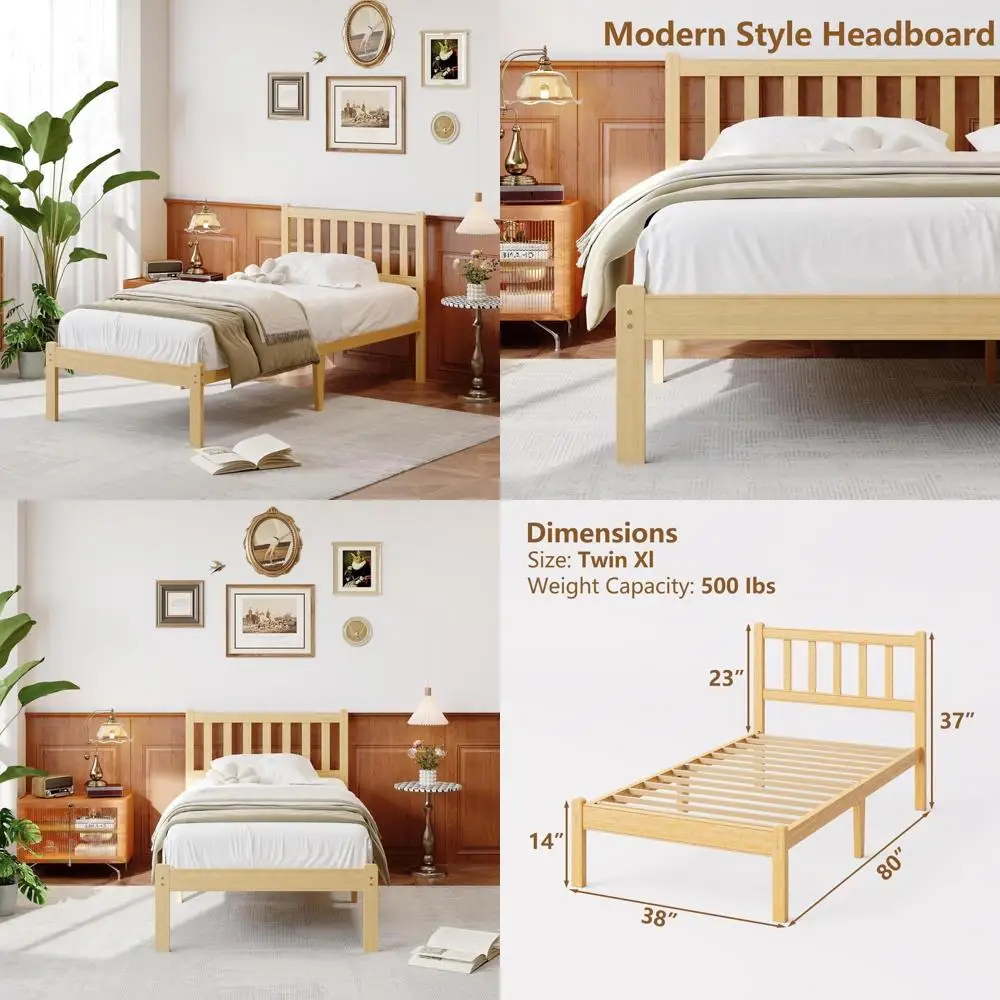 튼튼한 대나무 침대 프레임 이미지