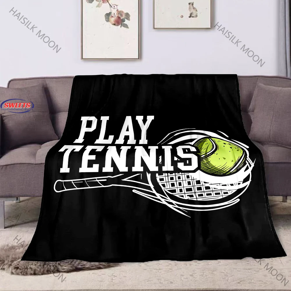 Tennis Sports Theme Print Blanket Large Size Lightweight Super Soft Cozy Home Bed Sofa Office Tennis Court Available Great Gifts