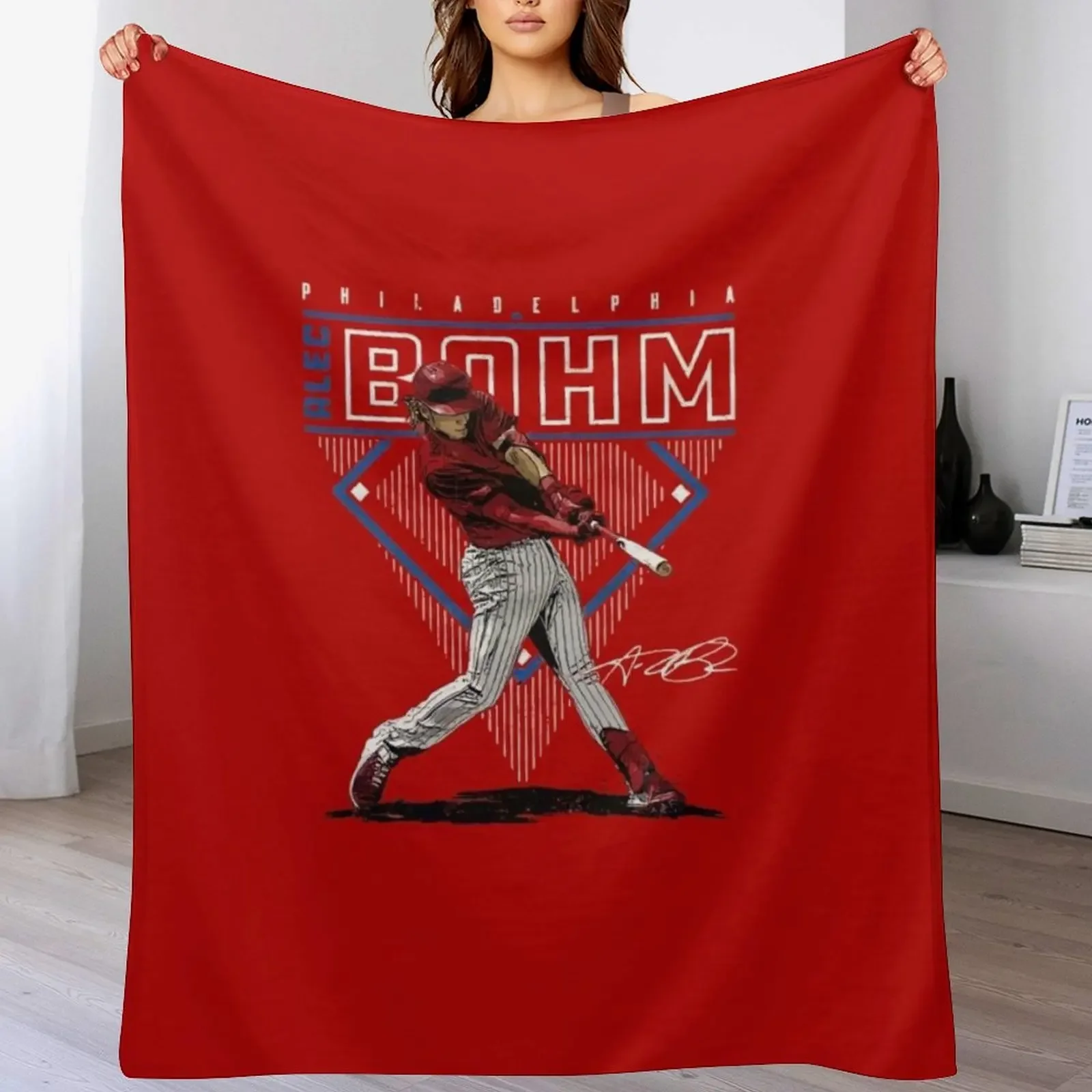 

Alec Bohm Throw Blanket Decoratives Custom Bed Fashionable Plaid Blankets