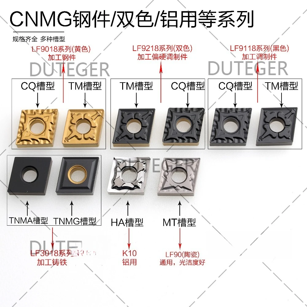 (10 pieces)  CNC cylindrical insert (applicable to DESKAR) CNMG120404/08 steel cast iron rhombus turning tool grain