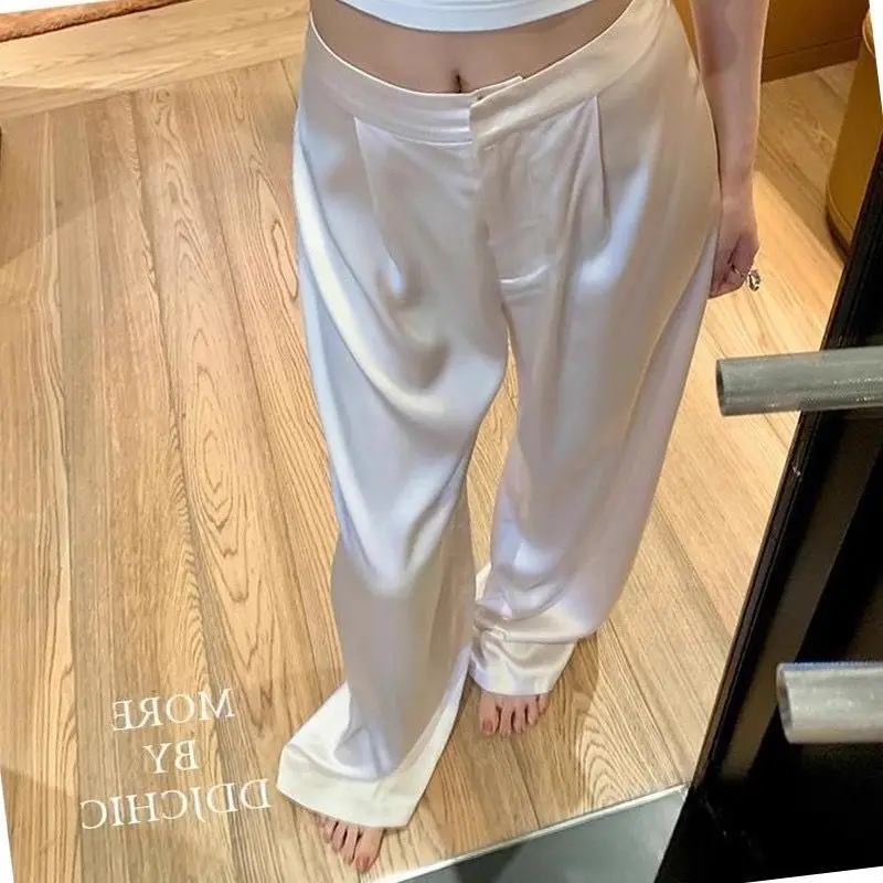 

Lightweight High-Waisted Wide-Leg Pants White Straight-Leg Pants Trousers Fashion Women Harajuku Baggy Pants Sweatpants Y2k
