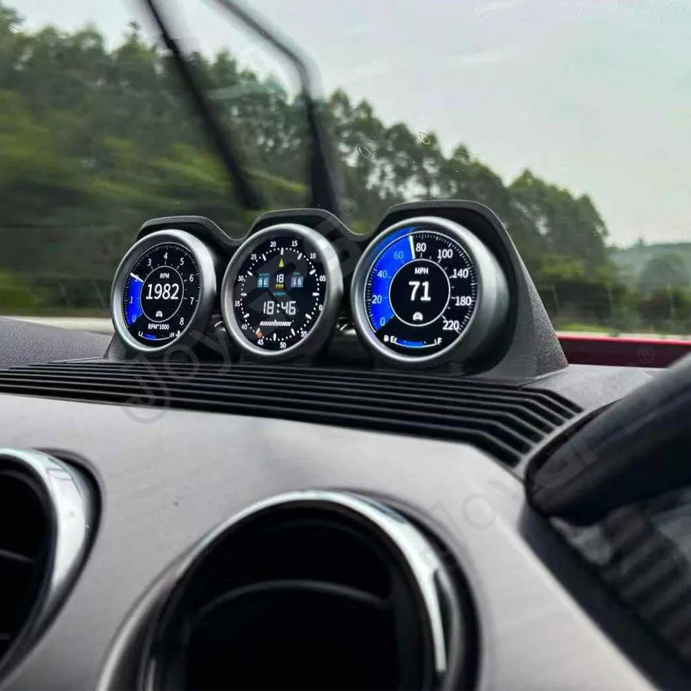 Triple Screen Digital Cluster For Ford Mustang 2015-2023 Digital Dashboard Panel Speedometer Virtual Instrument Cluster Display