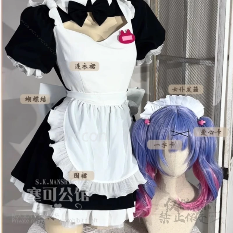 Anime mikuuuu cosplay traje coelho buraco sexy bonito vestido de empregada saia perucas para mulheres meninas festa de halloween roleplay personalizado