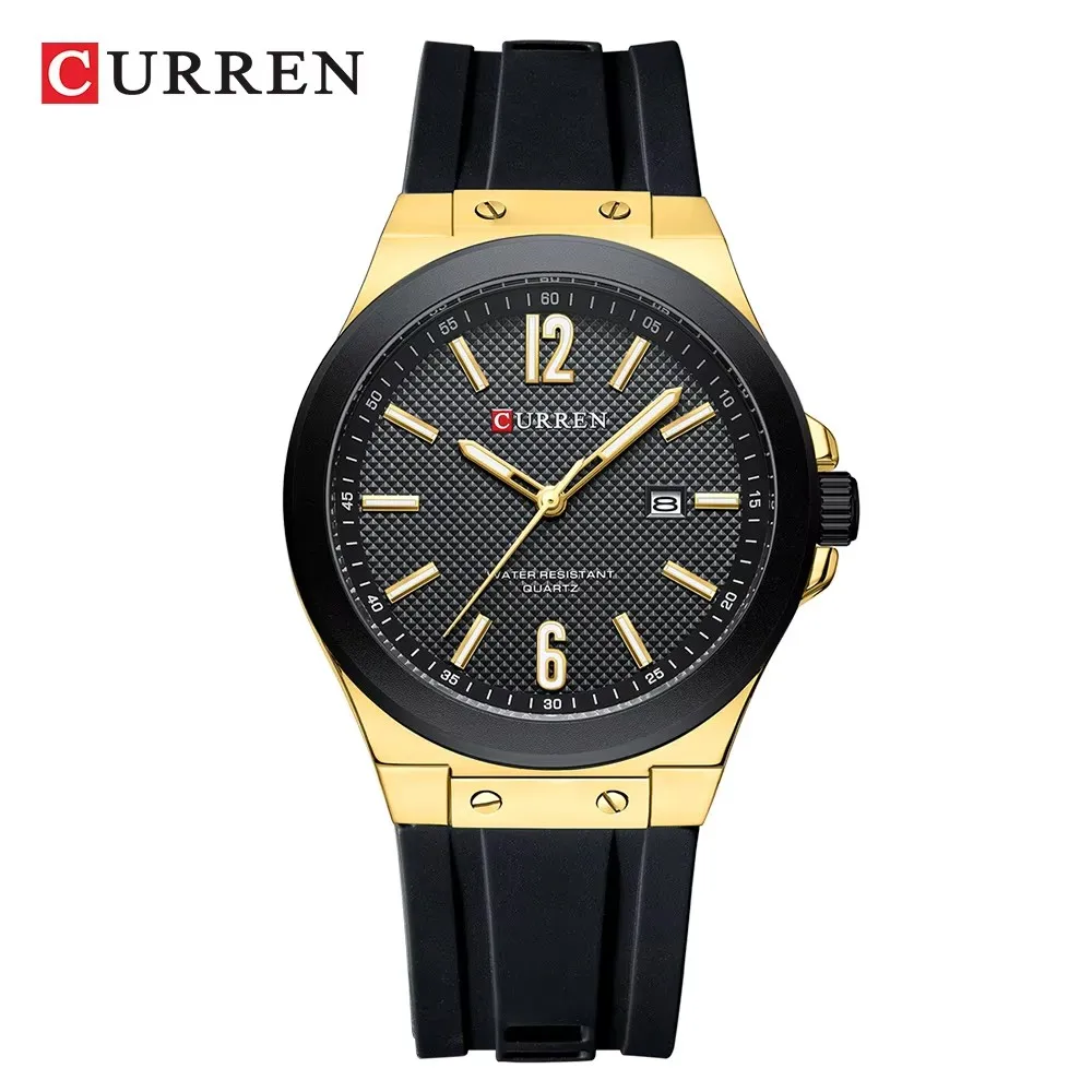 

CURREN 8467 Fashion Casual Men's Quartz Watch Luminous Simple Silicone Strap Business Date Hands Watches for Men reloj hombre