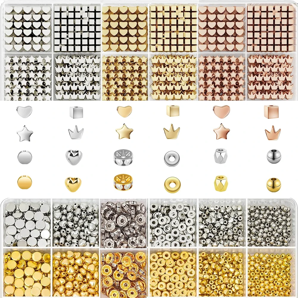 iYOE 50-100pcs Mix Plastic CCB Beads Geometric Cube Flat Round Heart Star Jewelry Beads For Making Bracelet Necklace Earring