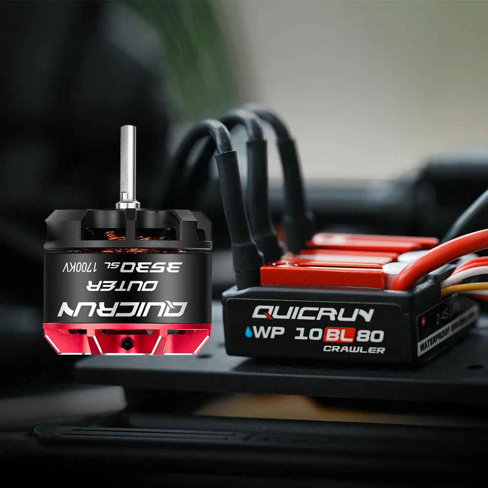 Hobbywing Quicrun WP 10BL80 2-4S 80A Wodoodporny regulator ESC i zewnętrzny silnik 3530SL 1700KV/2200KV
