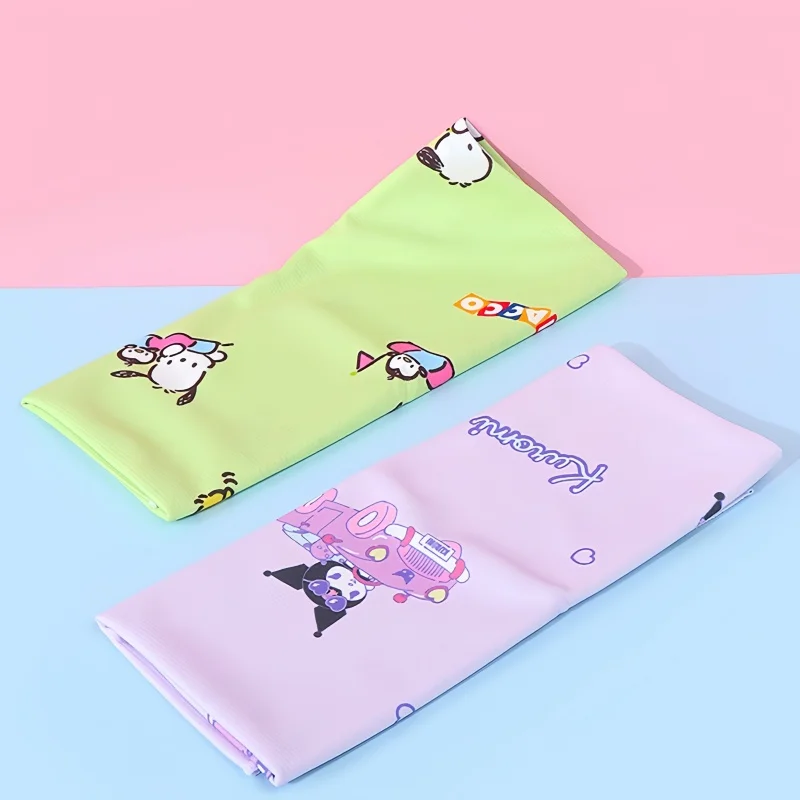 MINISO Senrio Kuromi Cool Towel Cute Cinnamoroll Summer Sweat-absorbing Cooling Towel My Melody Cartoon Sport Quick-drying Towel