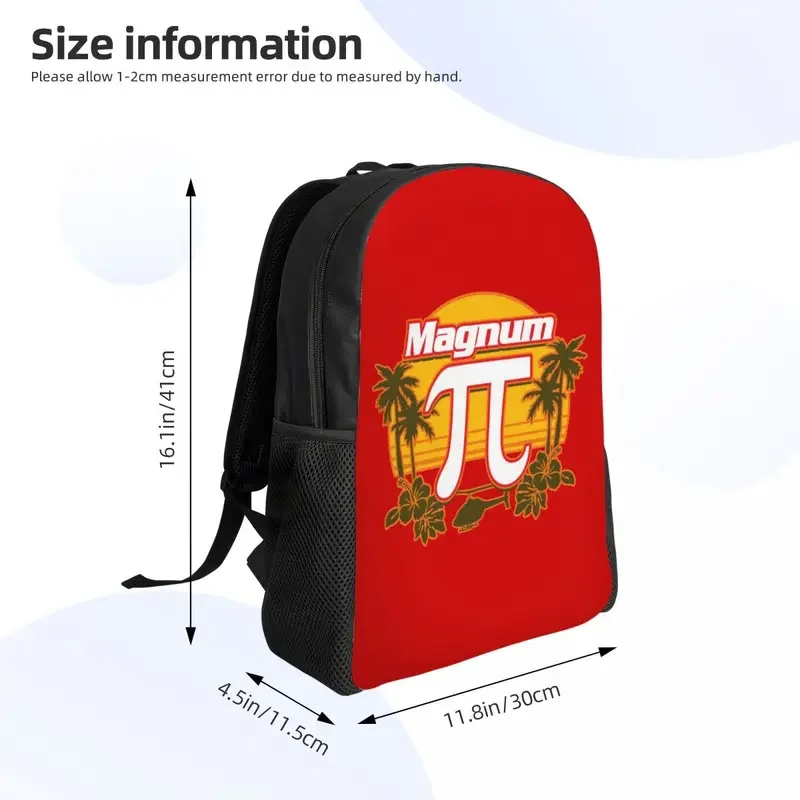 Mochilas con diseño de isla hawaiana para hombre y mujer, bolsa de libros con diseño divertido, personalizado, Pi, Vintage, atardecer, Escuela Universitaria, profesor de matemáticas, viaje